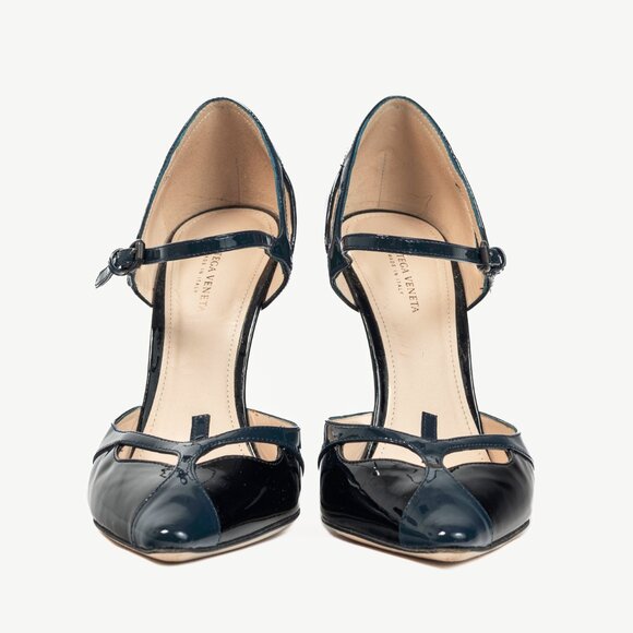 Bottega Veneta AW/12 Runway Vernice Black & Blue Patent-Leather Mary-Jane Heels - Picture 2 of 9